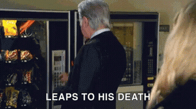 Man At Vending Machine Saying Leaps To His Death GIF