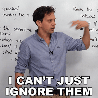 Man At Whiteboard Saying I Can't Just Ignore Them GIF
