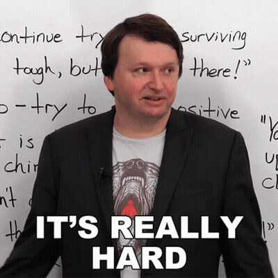 Man At Whiteboard Saying It's Really Hard On It GIF