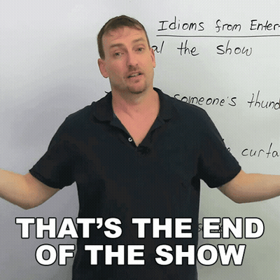 Man At Whiteboard Saying That's The End Of The Show GIF