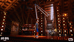 Man Balance Ladder On His Chin GIF
