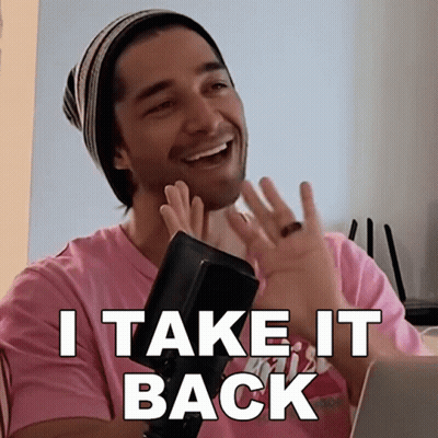 Man Beanie Pink Shirt I Take It Back GIF