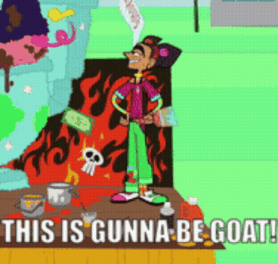 Man Before Painting Saying This Is Gunna Be Goat GIF