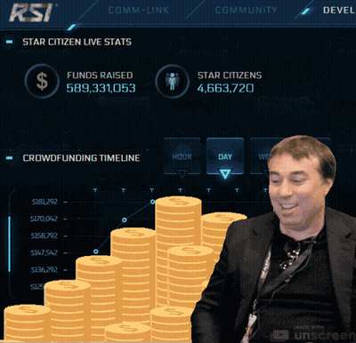 Man Before Star Citizen Live Stats Gold Coins GIF