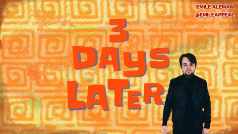 Man Before Wall With 3 Days Later GIF