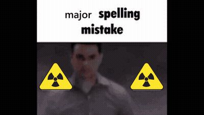 Man Before Warning Signs Saying Major Spelling Mistake GIF