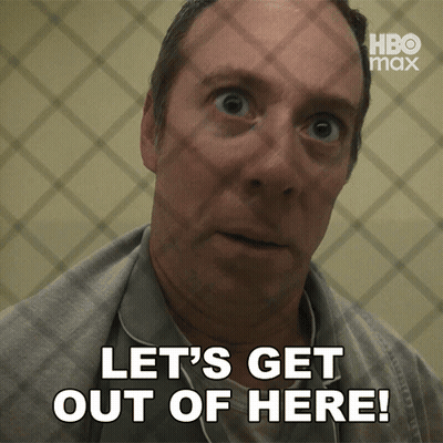 Man Behind Bars Saying Let's Get Out Of Here GIF