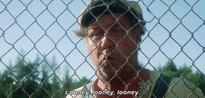 Man Behind Chain Link Fence Saying Looney GIF
