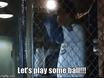 Man Behind Chain Link Fence Says Let's Play Some Ball GIF