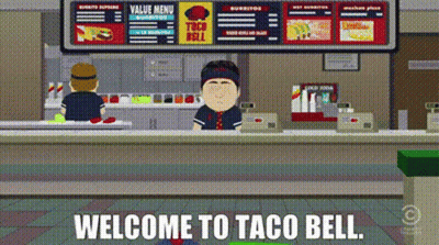 Man Behind Counter Saying Welcome To Taco Bell GIF