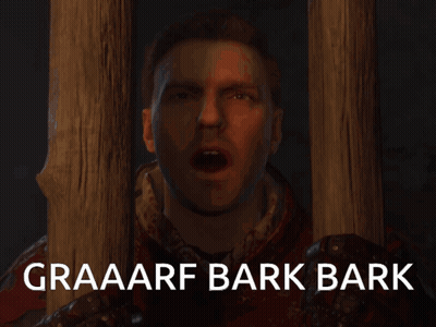 Man Behind Fence Saying Graaarf Bark Bark