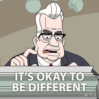 Man Behind It's Okay To Be Different Sign GIF