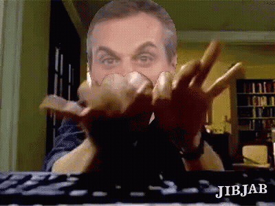 Man Behind Keyboard Saying Jibjab GIF