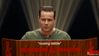 Man Behind Podium Saying Dungeons & Dragons GIF