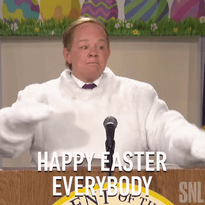 Man Behind Podium Saying Happy Easter Everybody GIF