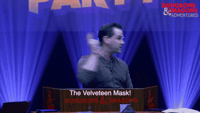 Man Behind Podium Saying The Velveteen Mask GIF