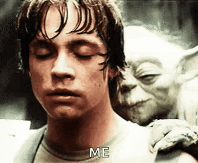 Man Being Comforted By Yoda GIF
