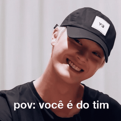 Man Black Hat Smiling Pov: Você E Do Tim GIF