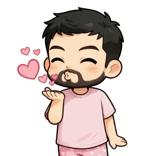 Man Blowing Hearts Out Of Mouth Sticker