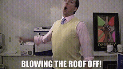 Man Blowing Roof Off In Front Of Diversity Poster GIF