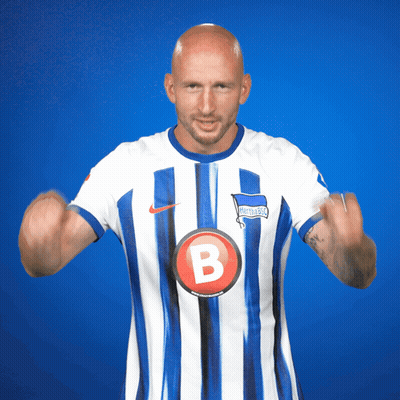 Man Blue And White Striped Shirt Letter B GIF