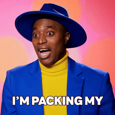 Man Blue Hat Yellow Turtleneck I'm Packing GIF