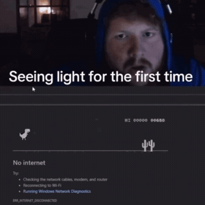 Man Blue Hoodie Computer Seeing Light First Time GIF