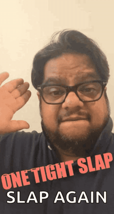 Man Blue Shirt Glasses One Tight Slap Slap Again GIF