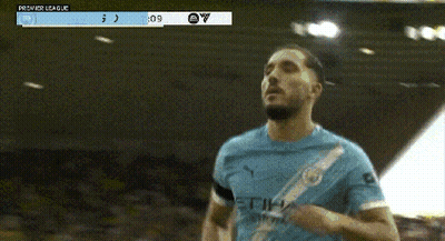 Man Blue Shirt Running Premier League Man City Goal Scoreboard GIF