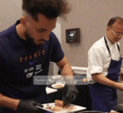 Man Blue Shirt Saying France Is Preparing Food GIF