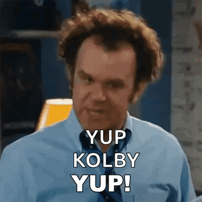 Man Blue Shirt Tie Says Yup Kolby Yup GIF