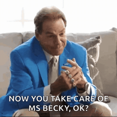 Man Blue Suit Says Take Care Ms Becky GIF