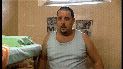Man Blue Tank Top They're Not Guilty Poster GIF