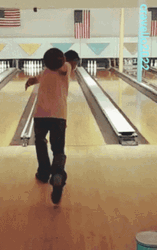 Man Bowling Alley Gutter Ball GIF