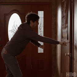 Man Breaking The Door By His Body GIF