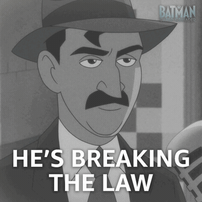 Man Breaking The Law Cartoon GIF