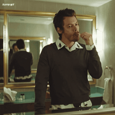 Man Brushing Teeth In Front Of Mirror Harryxgif