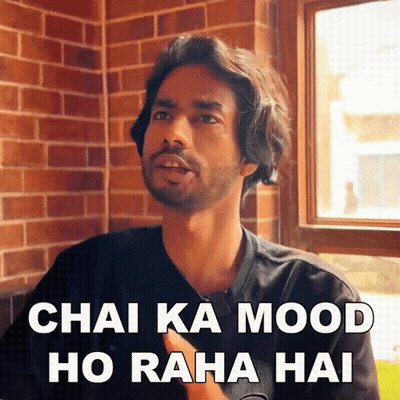 Man By Brick Wall Chai Ka Mood Ho Raha Hai GIF