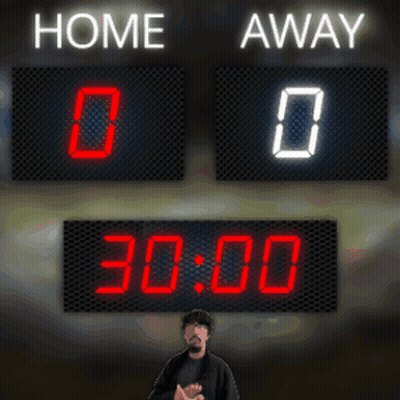 Man By Scoreboard Home 0 Away 0 GIF