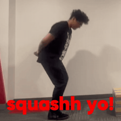 Man By Wall With Red Squash Yo GIF