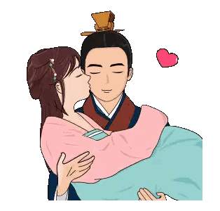 Man Carrying And Kissing Woman Sticker