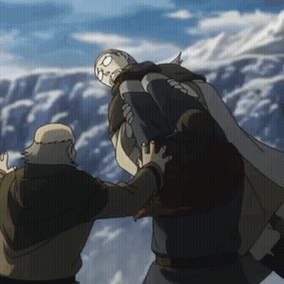 Man Carrying Another Man On Shoulders Cartoon GIF