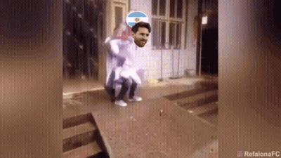 Man Carrying Another Man With Argentina Flag On Head GIF