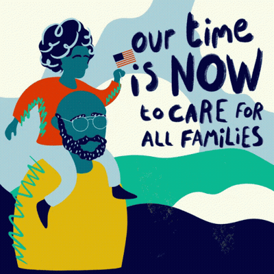 Man Carrying Child On Shoulders Our Time Is Now To Care For All Families GIF