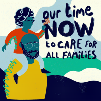 Man Carrying Child On Shoulders Our Time Now To Care For All Families GIF