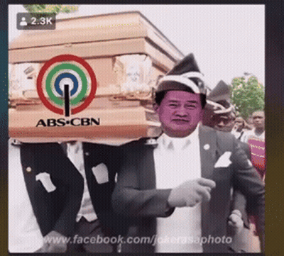 Man Carrying Coffin With ABS-CBN GIF