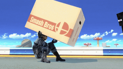 Man Carrying Smash Bros Box GIF