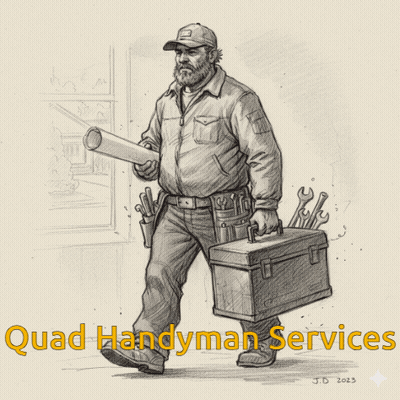 Man Carrying Toolbox Quad Handyman Services GIF