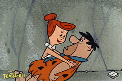 Man Carrying Woman Flintstones GIF