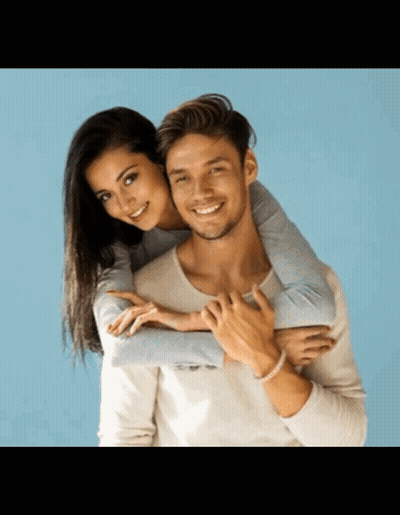 Man Carrying Woman On Back Smiling GIF